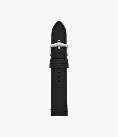 22mm Black LiteHide? Leather Strap