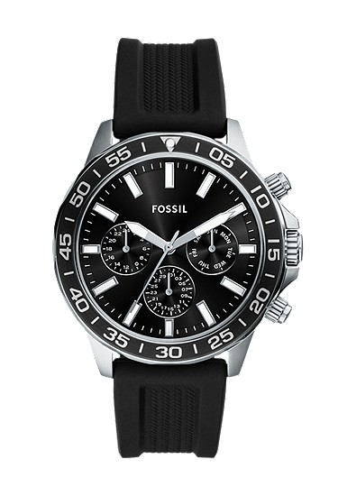 Bannon 45mm Multifunction Black Silicone Watch
