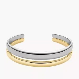 Ellis Domed Collection Two-Tone Stainless Steel Cuff Bracelet