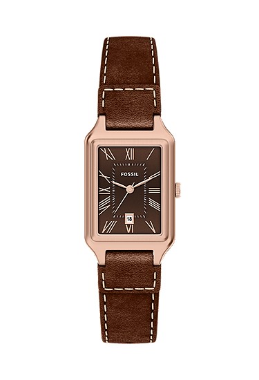 Raquel 23mm Three-Hand Date Brown Leather Watch
