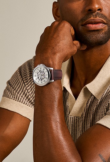 Grant 45mm Automatic Dark Brown Leather Watch - Image 2