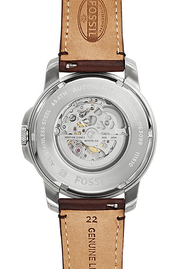 Grant 45mm Automatic Dark Brown Leather Watch - Image 4