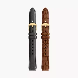 12mm Black And Brown Leather Raquel Strap Set