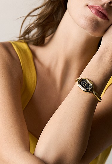 Sloan 25mm Three-Hand Gold-Tone Stainless Steel Watch Bangle - Image 2