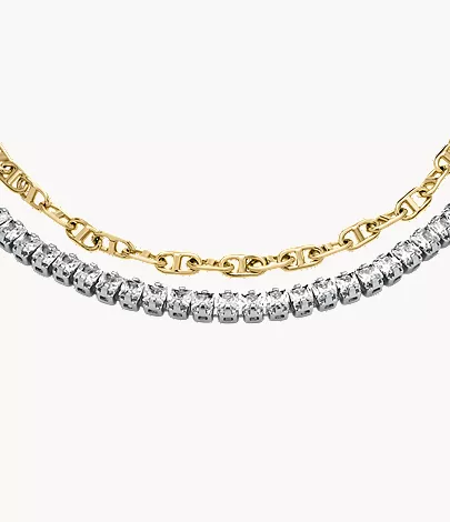 Heritage D-Link Glitz Two-Tone Stainless Steel Tennis Bracelet - Image 3