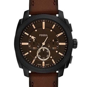 Machine 44mm Chronograph Brown Leather Watch