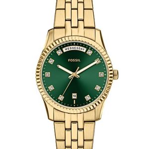 Scarlette 34mm Three-Hand Day-Date Gold-Tone Stainless Steel Watch