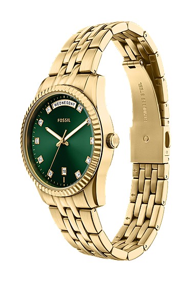 Scarlette 34mm Three-Hand Day-Date Gold-Tone Stainless Steel Watch - Image 7