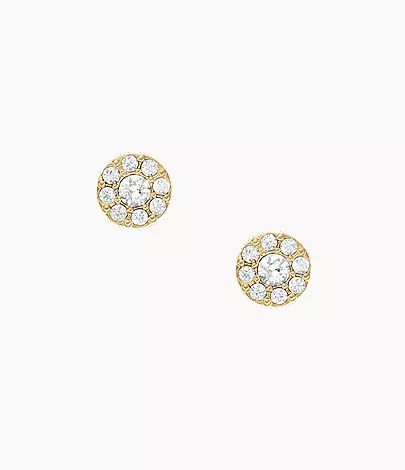 Ellis All Stacked Up Gold-Tone Stainless Steel Stud Earrings