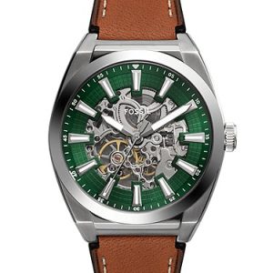 Everett 42mm Automatic Brown Leather Watch