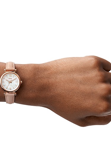 Carlie Mini 28mm Three-Hand Blush Leather Watch - Image 2