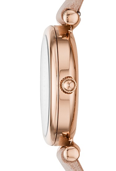 Carlie Mini 28mm Three-Hand Blush Leather Watch - Image 4