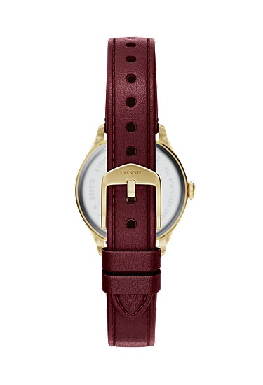 Gilmore 28mm Three-Hand Red Leather Watch - Image 3