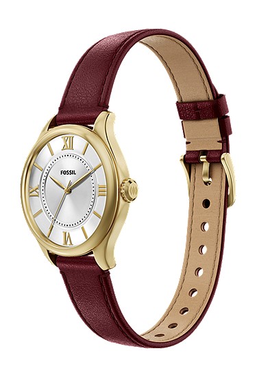 Gilmore 28mm Three-Hand Red Leather Watch - Image 7
