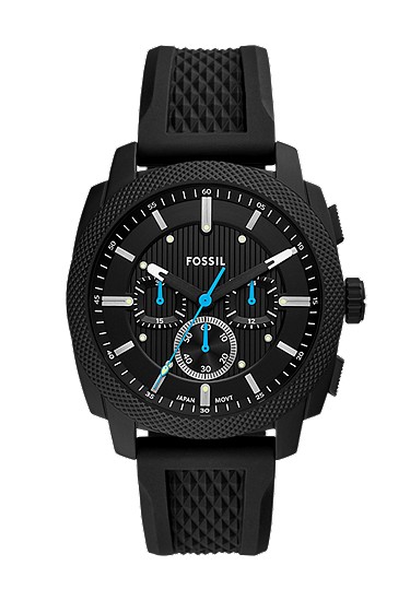 Machine 44mm Chronograph Black Silicone Watch