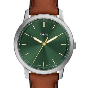 Minimalist 44mm Three-Hand Brown Leather Watch