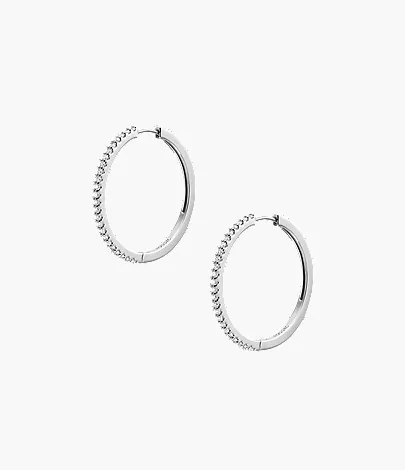 Ellis Pav?? Glitz Silver-Tone Brass Hoop Earrings - Image 4