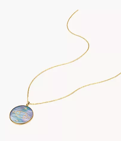 Cancer Sutton Zodiac Gold-Tone Stainless Steel Black Mother-of-Pearl Pendant Necklace - Image 3