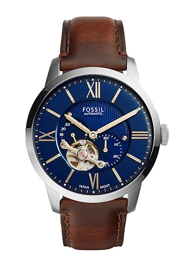 Townsman 44mm Automatic Brown Leather Watch