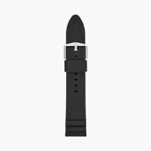 22mm Black Silicone Watch Strap