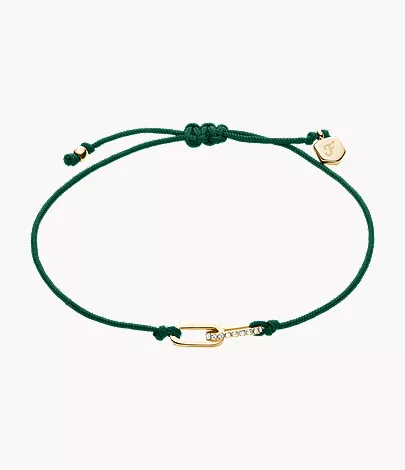 Sutton Mini Moments Green Gold-Tone Brass Pav?? Link Bracelet