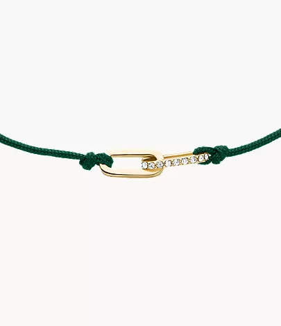 Sutton Mini Moments Green Gold-Tone Brass Pav?? Link Bracelet - Image 3