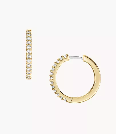 Ellis Pav?? Glitz Gold-Tone Brass Hoop Earrings