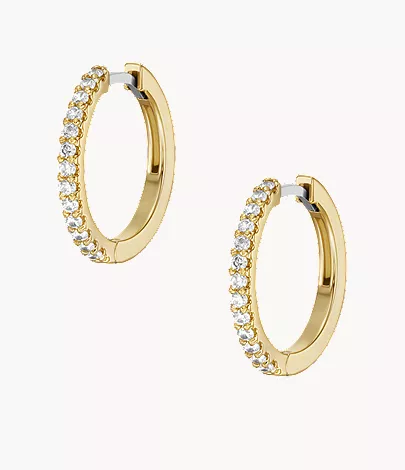 Ellis Pav?? Glitz Gold-Tone Brass Hoop Earrings - Image 3