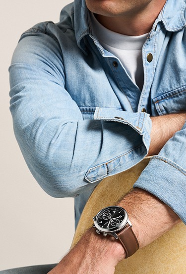 Bennett 45mm Multifunction Brown Leather Watch - Image 2