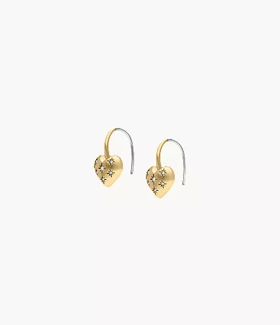 Sadie All My Love Gold-Tone Stainless Steel Heart Drop Earrings - Image 4