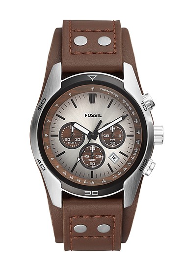 Coachman 45mm Chronograph Brown Leather Watch