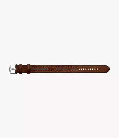 Everett Topstitch Brown Leather Strap Bracelet - Image 5