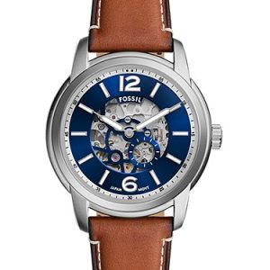 Fossil Heritage 43mm Automatic Brown Leather Watch