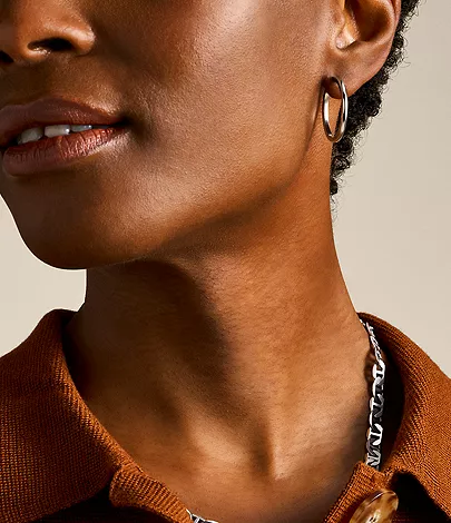 Ellis Essentials Stainless Steel Hoop Earrings - Image 2