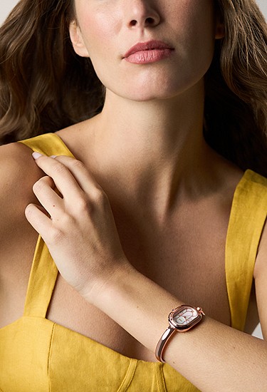 Sloan 25mm Three-Hand Rose Gold-Tone Stainless Steel Watch Bangle - Image 2