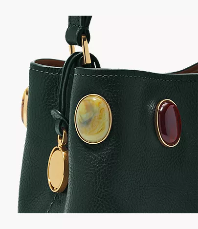Jessie Leather Small Bucket Crossbody Bag - Image 7