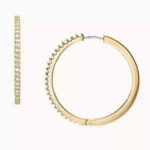 Ellis Pav?? Glitz Gold-Tone Brass Hoop Earrings