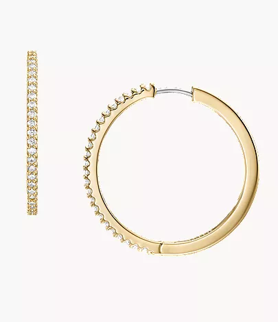 Ellis Pav?? Glitz Gold-Tone Brass Hoop Earrings