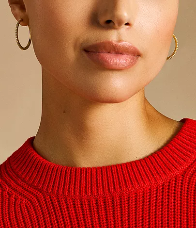 Ellis Pav?? Glitz Gold-Tone Brass Hoop Earrings - Image 5