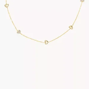 Sutton Heartbeat Gold-Tone Brass Station Necklace