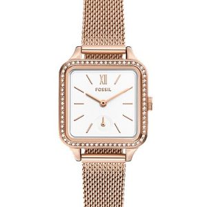 Colleen 28mm Three-Hand Rose Gold-Tone Stainless Steel Mesh Watch