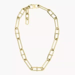 Heritage D-Link Gold-Tone Stainless Steel Chain Necklace