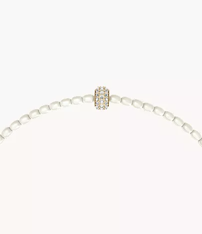 Sutton Mini Moments White Acrylic Pearl Beaded Rondelle Bracelet - Image 3