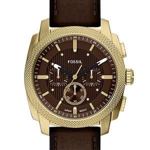 Machine 44mm Chronograph Brown Leather Watch