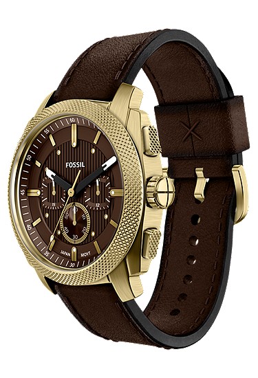 Machine 44mm Chronograph Brown Leather Watch - Image 7