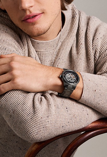 Townsman 44mm Automatic Smoke Stainless Steel Watch - Image 2
