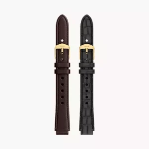 12mm Black And Brown Leather Raquel Strap Set
