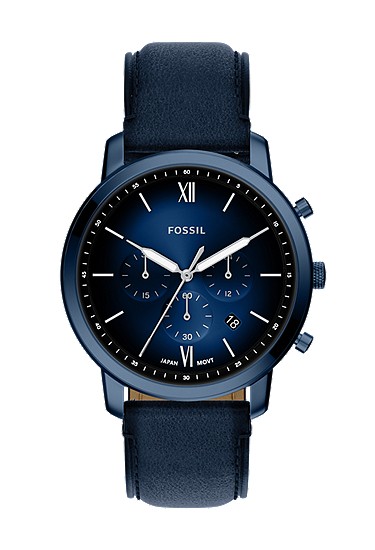 Neutra 44mm Chronograph Navy Leather Watch