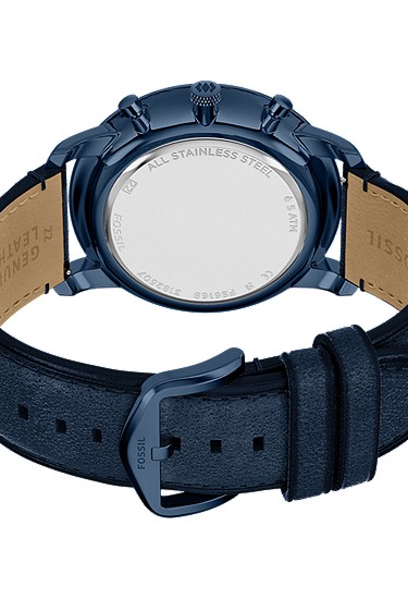 Neutra 44mm Chronograph Navy Leather Watch - Image 6