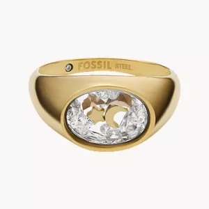 Sutton Shaky Glitz Gold-Tone Stainless Steel Moon and Star Signet Ring